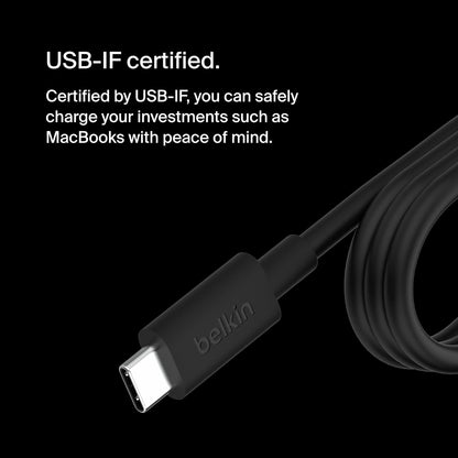 Belkin Connect 100W USB-C Core GaN Power Adapter, Fast-Charging Adapter with Universal USB-C Compatibility, 100W Power Delivery, UK and EU Power Cords for Gaming, MacBook, PC Laptops, and Chromebook