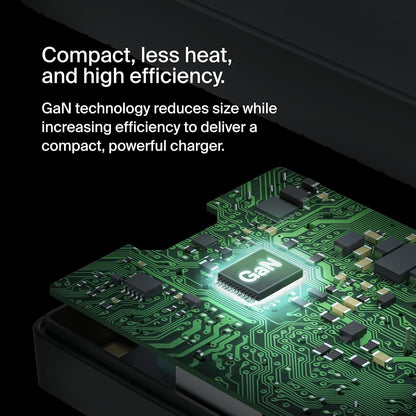 Belkin Connect 100W USB-C Core GaN Power Adapter, Fast-Charging Adapter with Universal USB-C Compatibility, 100W Power Delivery, UK and EU Power Cords for Gaming, MacBook, PC Laptops, and Chromebook