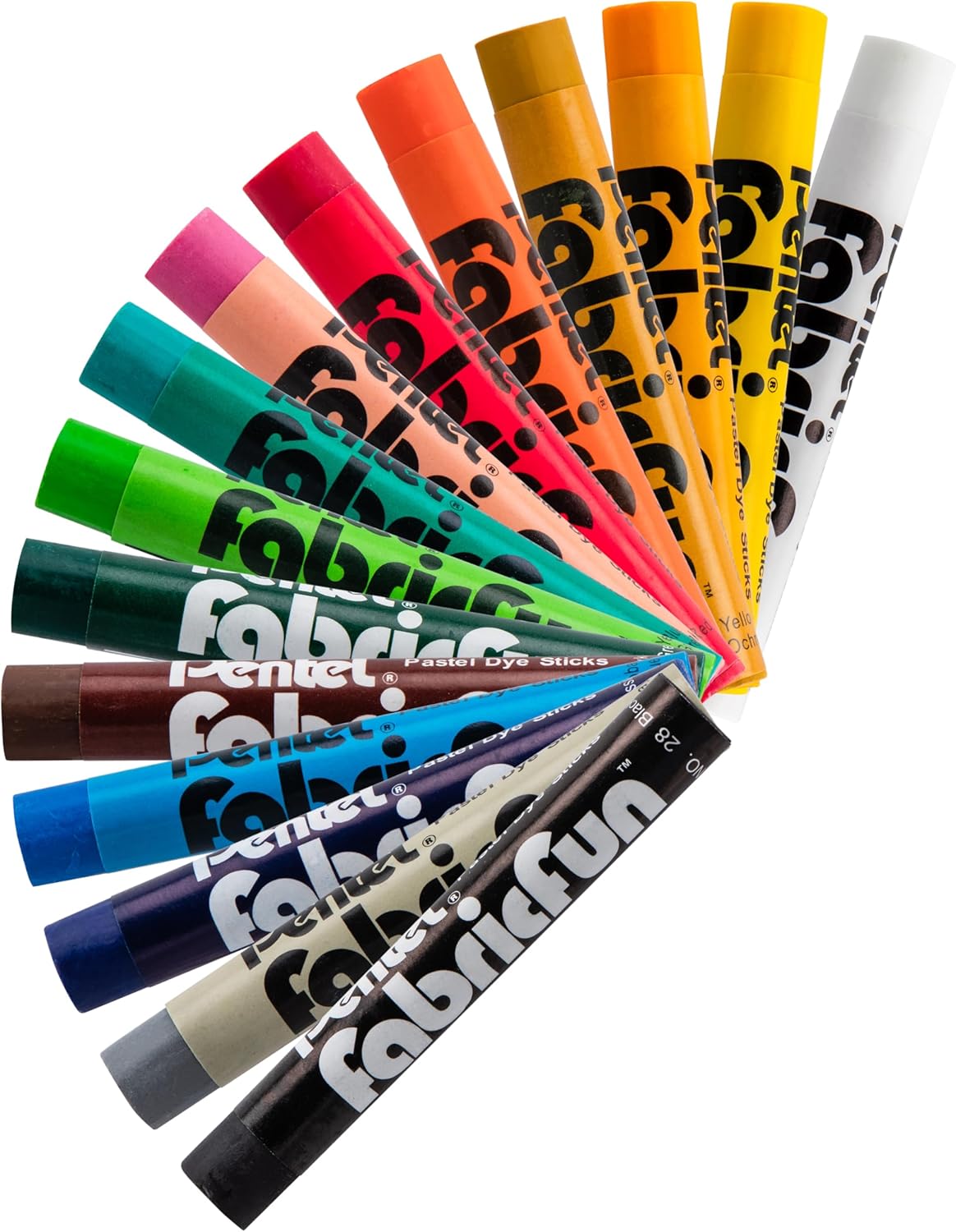 Pentel PTS15 Fabric Fun - Juego de ceras para tela (15 unidades, colores surtidos