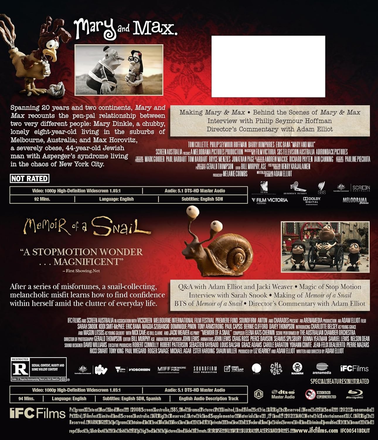 Memoir of a Snail / Mary and Max - Double Feature