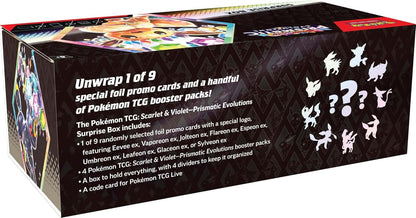Pokémon TCG: Scarlet & Violet—Prismatic Evolutions Surprise Box (4 Booster Packs & 1 foil Promo Card