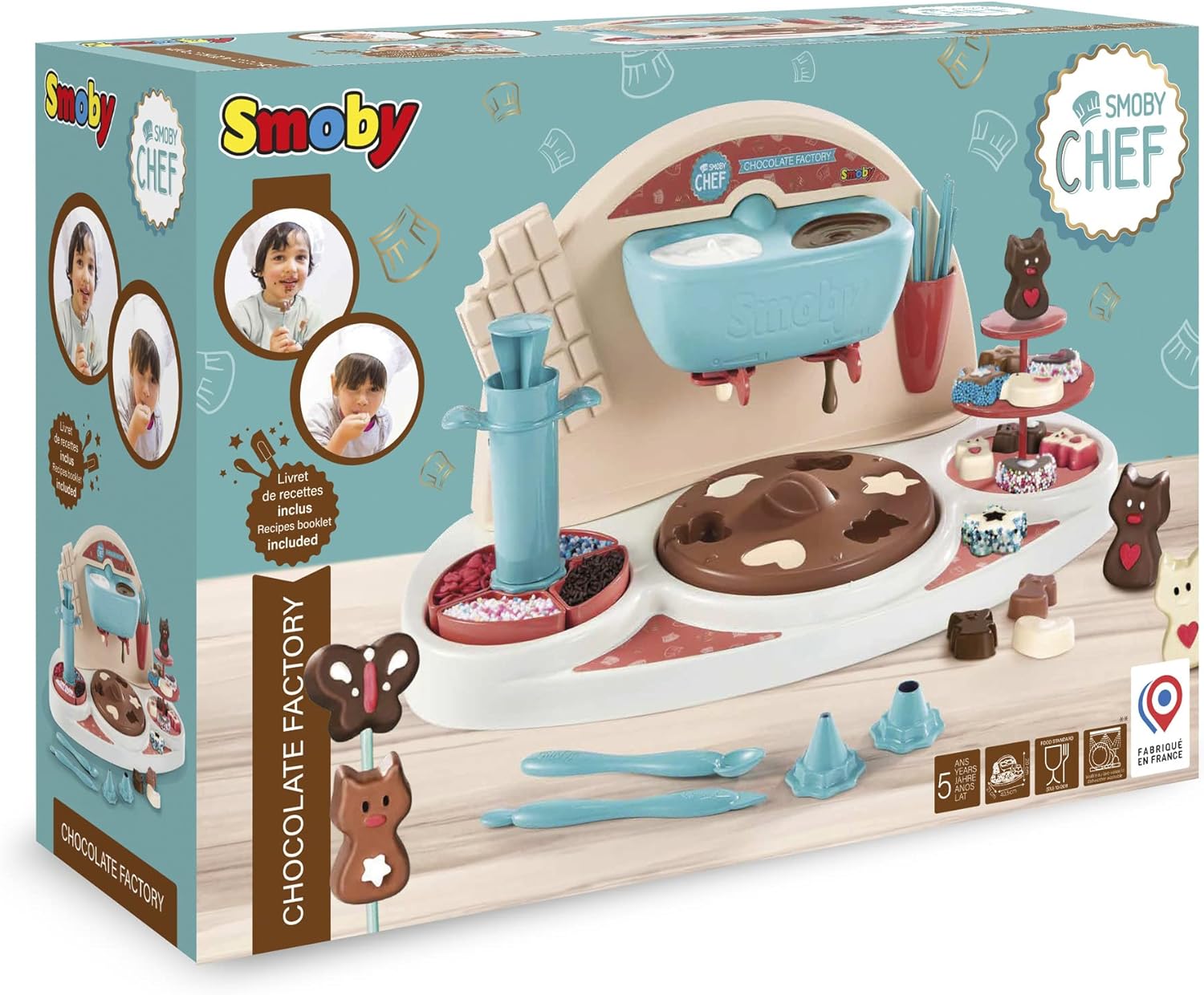 Smoby Chef Chocoladefabriek voor kinderen vanaf 5 jaar, speelset met accessoires en recepten (zonder bakingrediënten