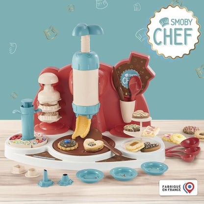 Smoby Chef - Easy Biscuits Factory - Fabrique à Gâteaux + Livre de Recettes - Atelier de Cuisine Enfant - Nombreux Accessoires - A Partir de 5 Ans - Fabrication Française