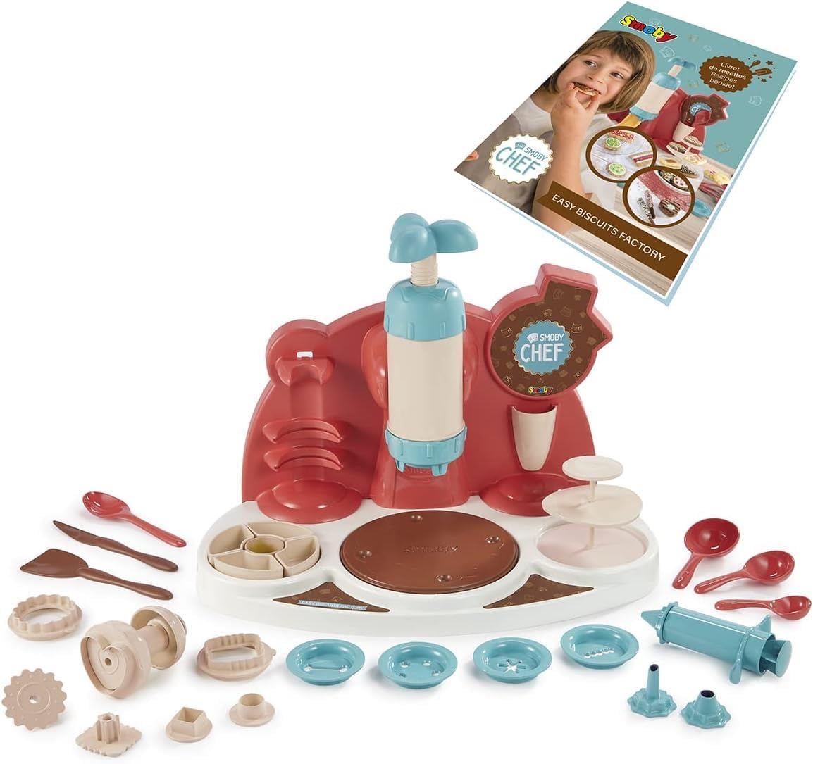 Smoby Chef - Easy Biscuits Factory - Fabrique à Gâteaux + Livre de Recettes - Atelier de Cuisine Enfant - Nombreux Accessoires - A Partir de 5 Ans - Fabrication Française