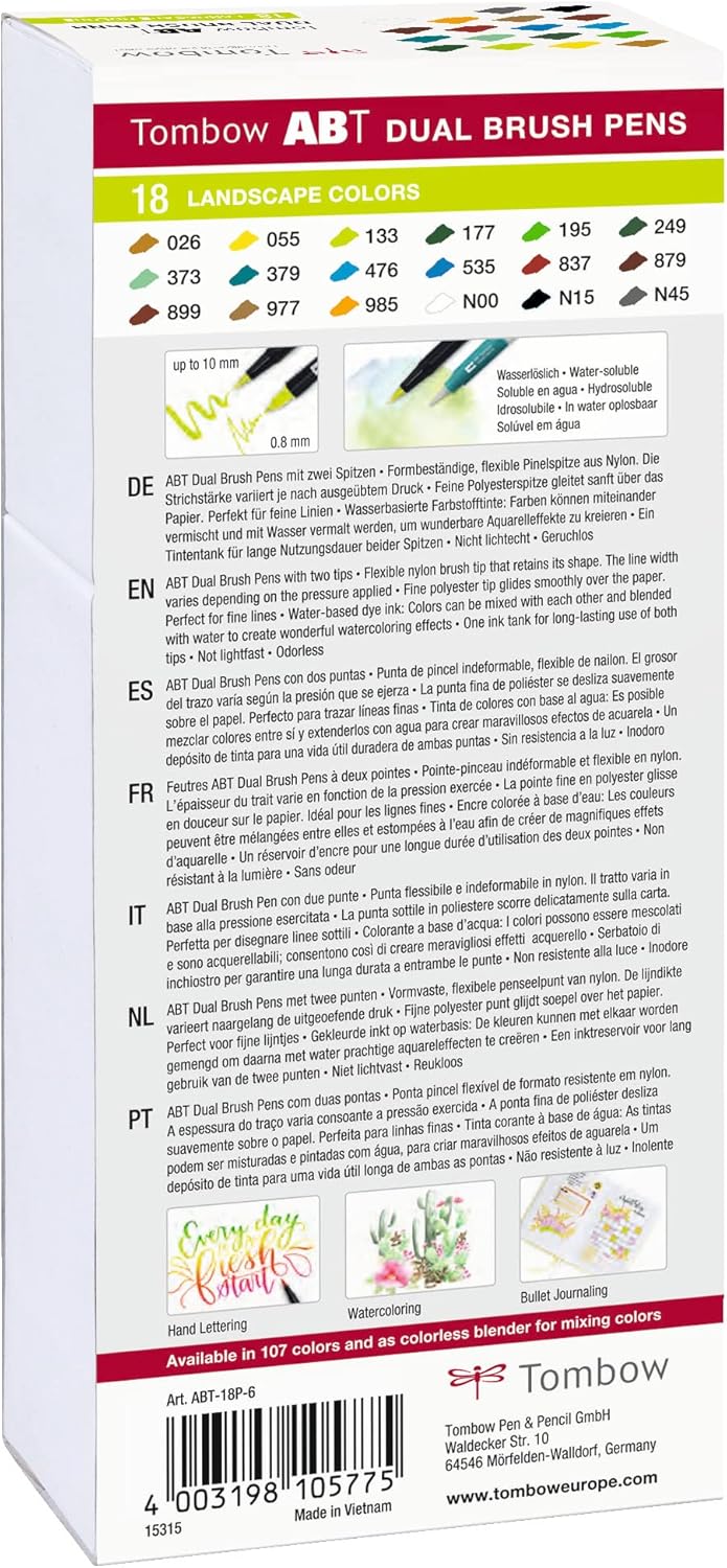 Tombow - Marker Abt Dual Brush 18P-6 Landscape Carton
