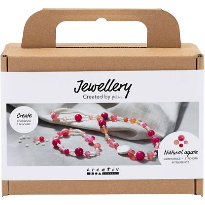 Mini Craft Kit Jewellery, Necklace and Bracelet, Pink, 1 Pack