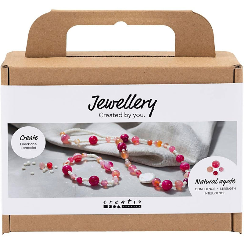 Mini Craft Kit Jewellery, Necklace and Bracelet, Pink, 1 Pack