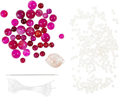 Mini Craft Kit Jewellery, Necklace and Bracelet, Pink, 1 Pack