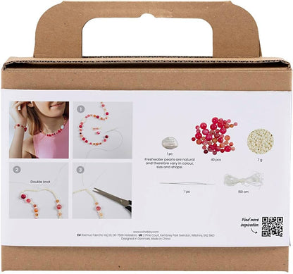 Mini Craft Kit Jewellery, Necklace and Bracelet, Pink, 1 Pack