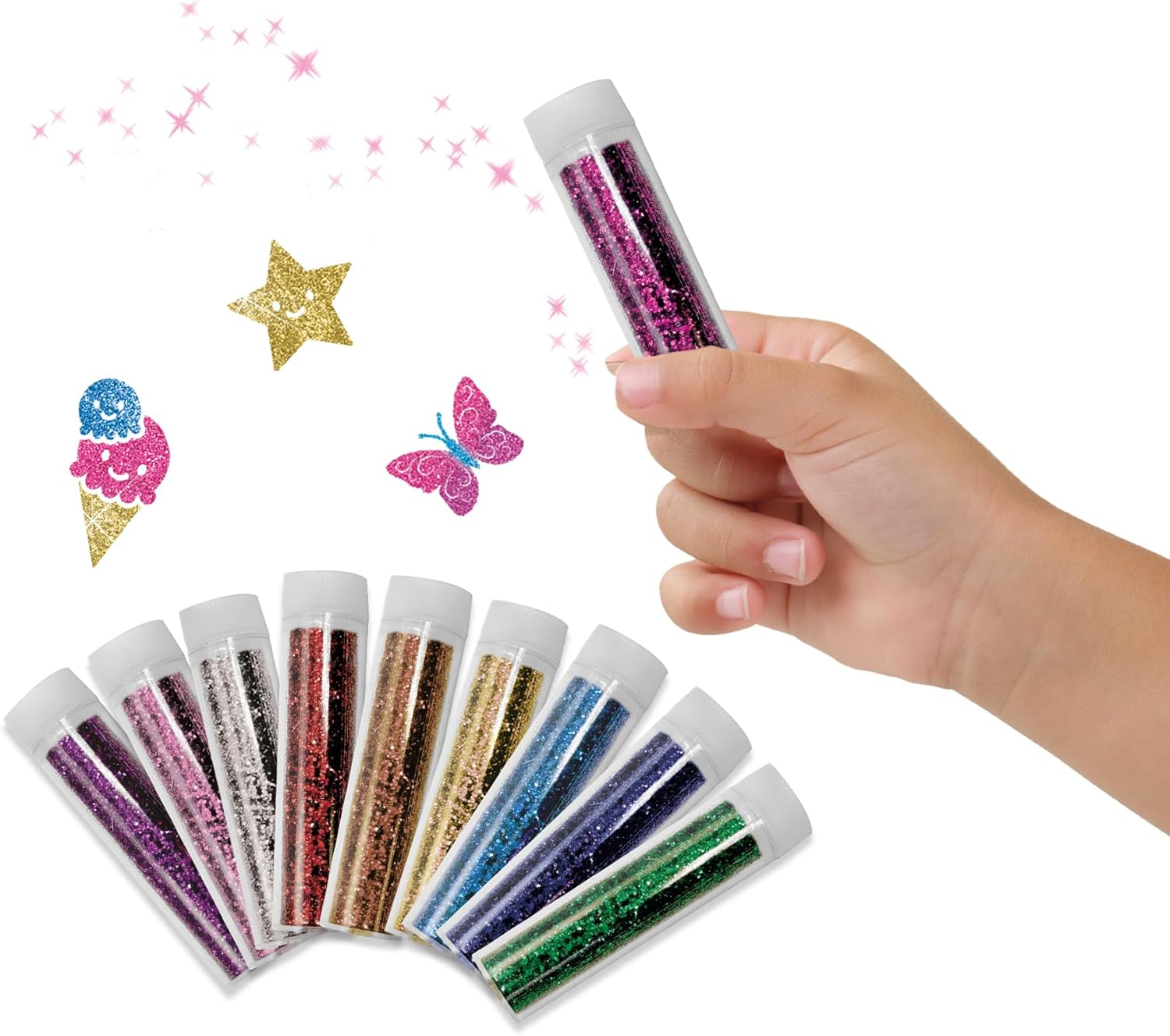 SES Creative 00252 Biologisch afbreekbare glitter-10 Kleuren