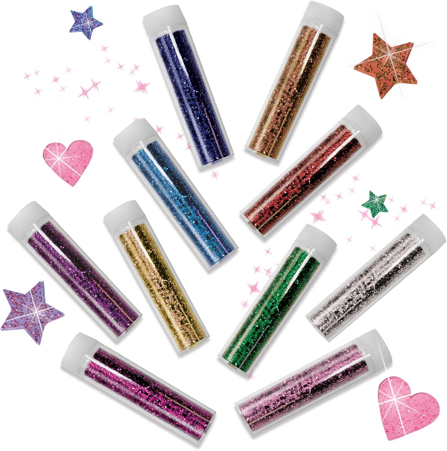SES Creative 00252 Biologisch afbreekbare glitter-10 Kleuren