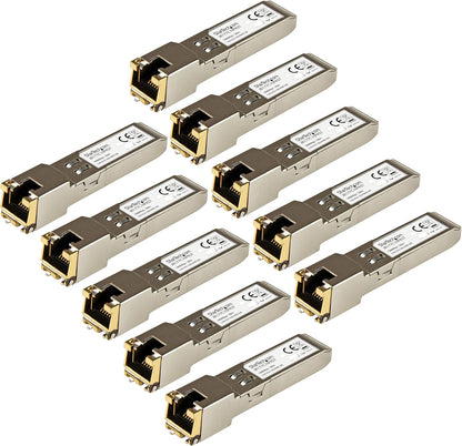 StarTech.com 10 pack HPE J8177C Compatible SFP Module - 1000BASE-T - SFP to RJ45 Cat6/Cat5e - 1GE Gigabit Ethernet SFP - RJ-45 100m - HPE 1810, 1820, 2530 (J8177C10PKST)
