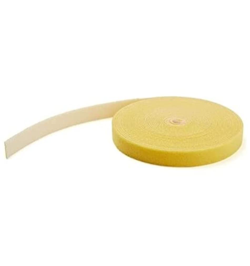StarTech.com 25ft Hook and Loop Roll - Cut-to-Size Reusable Cable Ties - Bulk Industrial Wire Fastener Tape /Adjustable Fabric Wraps Yellow / Reusable Self Gripping Cable Management Straps (HKLP25YW)