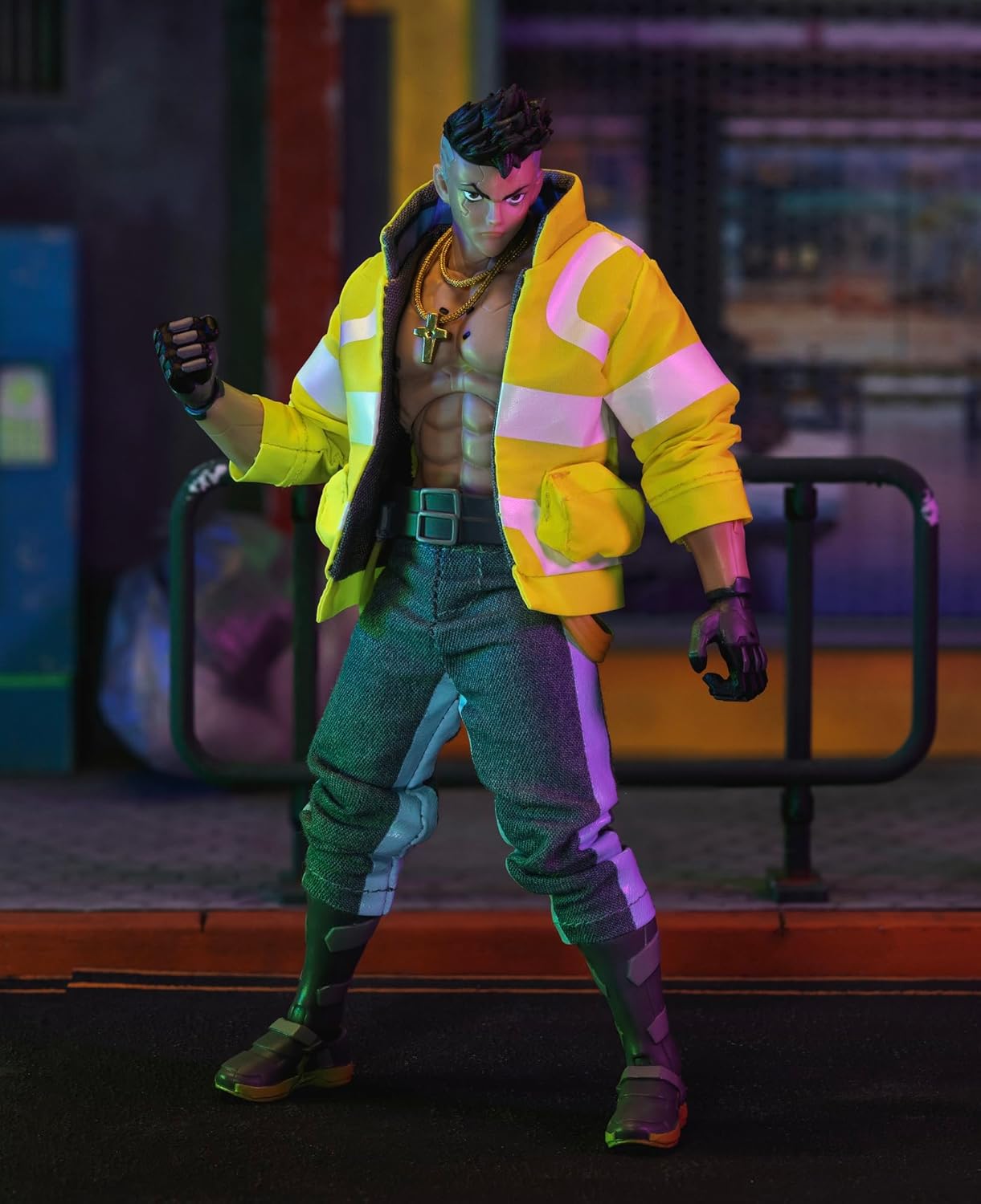 Jada Toys Cyberpunk Edgerunners David Figure (17 cm) - Movable Collectible and Action Figure with Alternative Head, Hands and Accessories, for Fans and Collectors from 15 Years