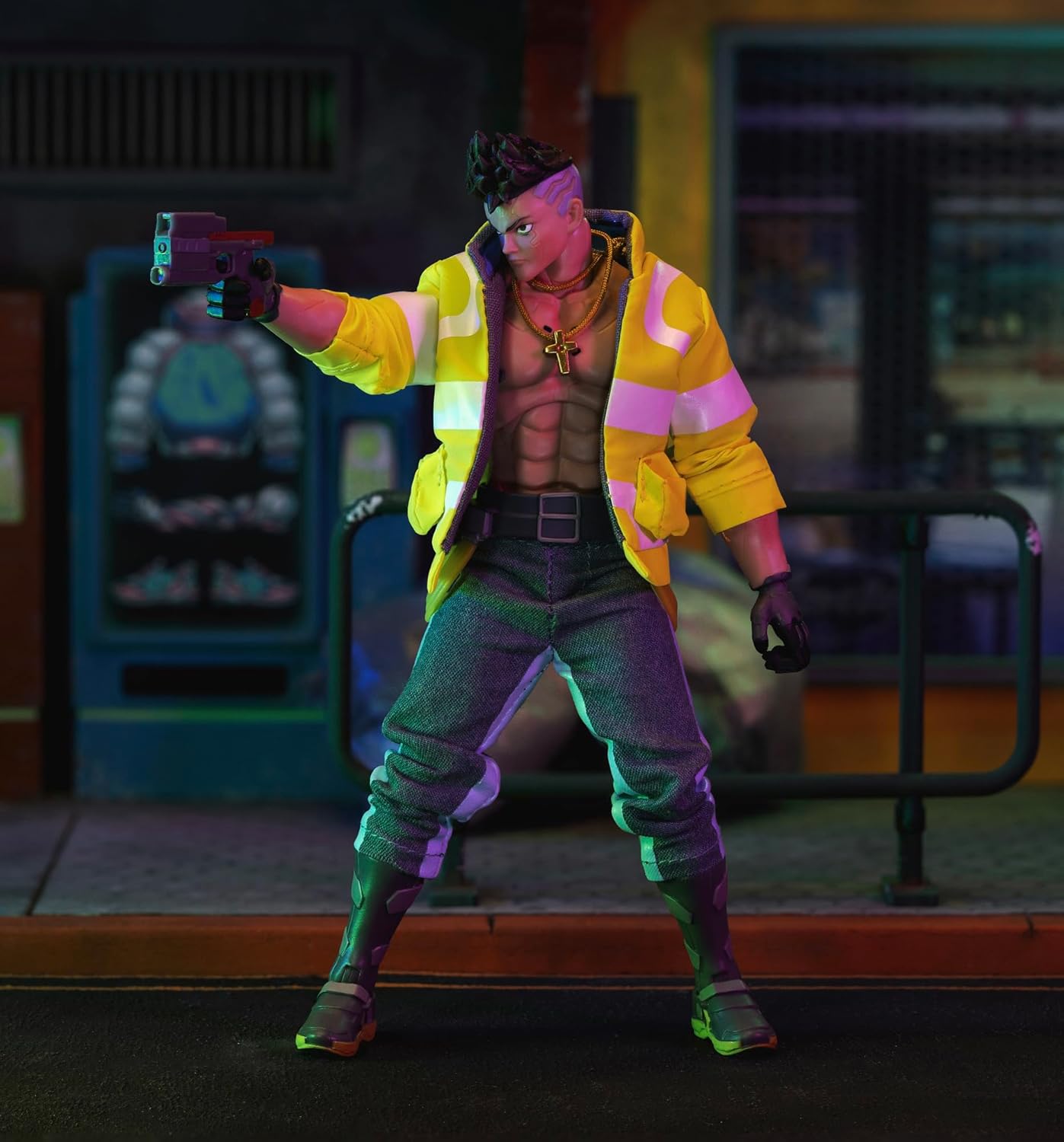 Jada Toys Cyberpunk Edgerunners David Figure (17 cm) - Movable Collectible and Action Figure with Alternative Head, Hands and Accessories, for Fans and Collectors from 15 Years