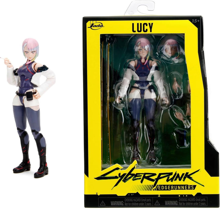 Jada Toys Cyberpunk Edgerunners Lucy Figure (14 cm) - Movable Collectible and Action Figure with Alternative Head, Hands and Accessories, for Fans and Collectors from 15 Years