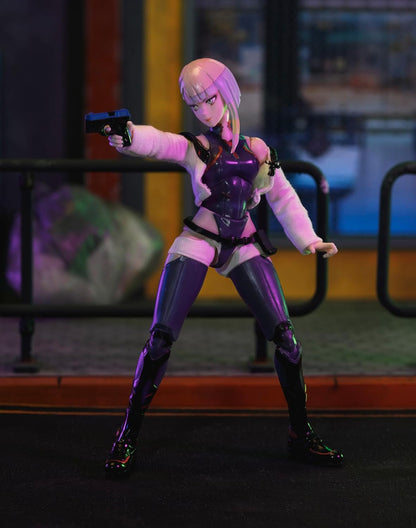 Jada Toys Cyberpunk Edgerunners Lucy Figure (14 cm) - Movable Collectible and Action Figure with Alternative Head, Hands and Accessories, for Fans and Collectors from 15 Years