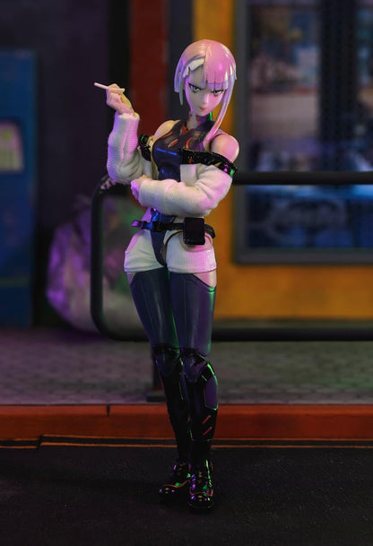 Jada Toys Cyberpunk Edgerunners Lucy Figure (14 cm) - Movable Collectible and Action Figure with Alternative Head, Hands and Accessories, for Fans and Collectors from 15 Years