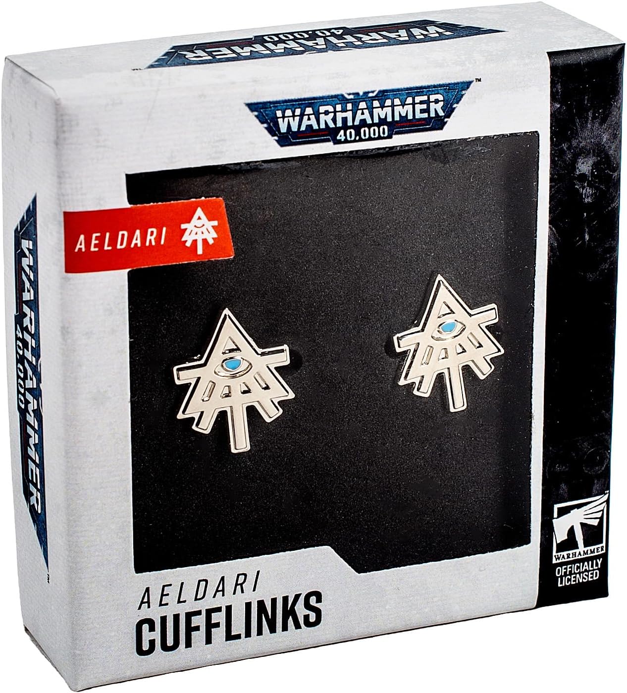 Warhammer 40,000 Aeldari Symbol Cufflinks – Officially Licensed Premium Metal Design Gift Jewellery