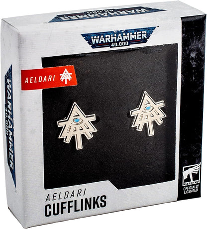 Warhammer 40,000 Aeldari Symbol Cufflinks – Officially Licensed Premium Metal Design Gift Jewellery