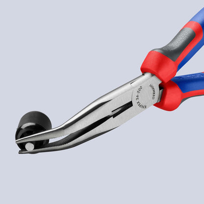 KNIPEX Flachrundzange mit Schneide (Storchschnabelzange) mit Comfort-Griffen schwarz atramentiert 200 mm 26 22 200