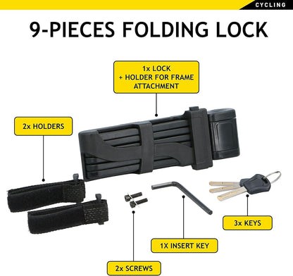 DUNLOP Sport Bicycle Lock Black 85 x 7 x 5 cm