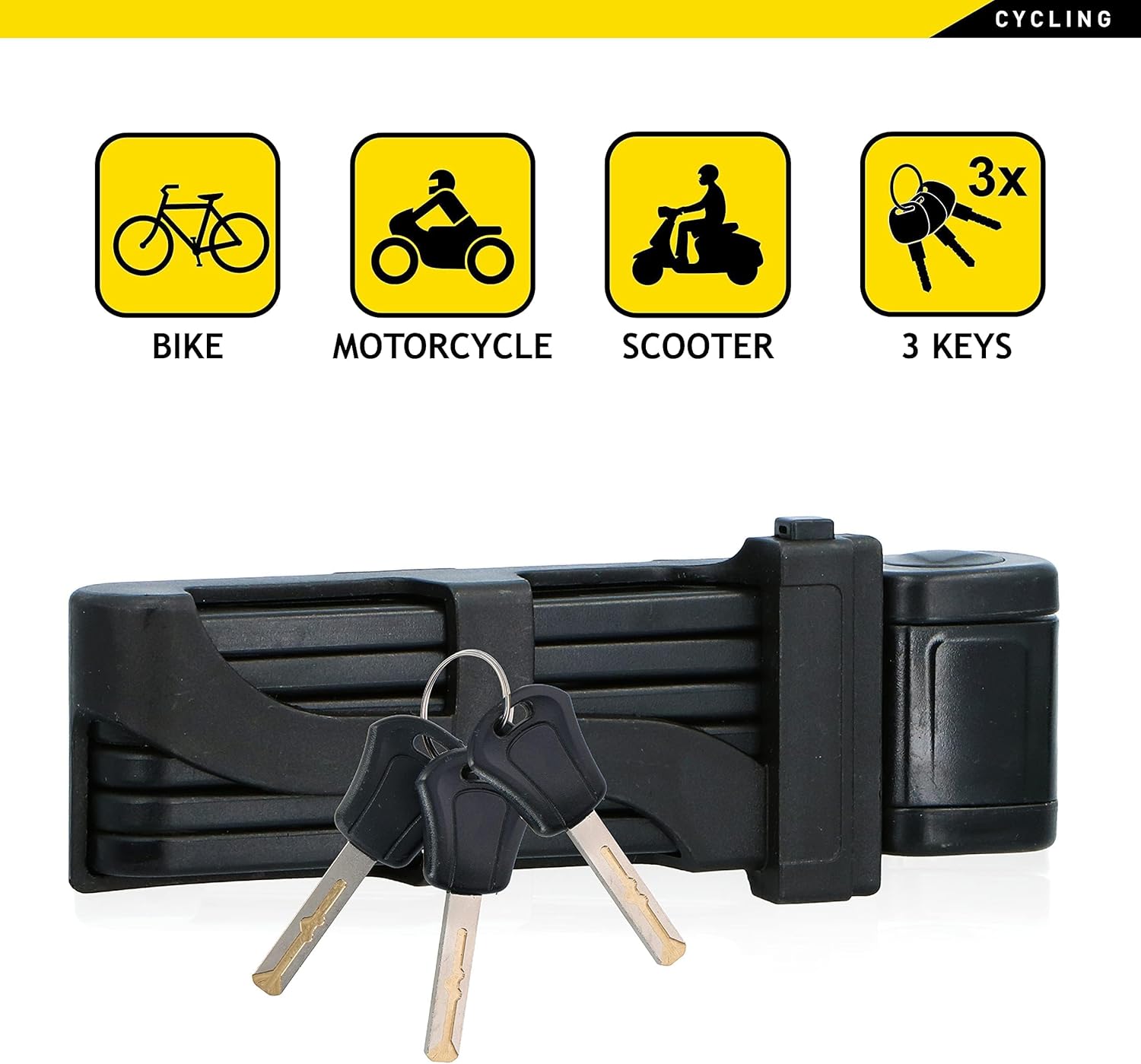DUNLOP Sport Bicycle Lock Black 85 x 7 x 5 cm