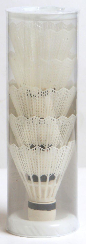 Badminton shuttlecocks, 5 pieces, plastic shuttlecocks, white, BE-45344