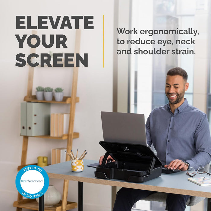 Fellowes Portable Laptop Stand Carry Case - Breyta™ 2-in-1 Design with 5 Height Adjustments - Ideal for Hybrid Work - 100% Recyclable