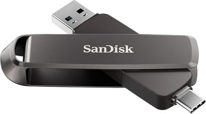 SanDisk Extreme Pro Dual Drive 1 TB, Memoria Flash con Conectores USB Type-C y Type-A Reversibles, Velocidades hasta 1000 MB/s, Cifrado de Datos, copias de Seguridad automáticas, diseño metálico