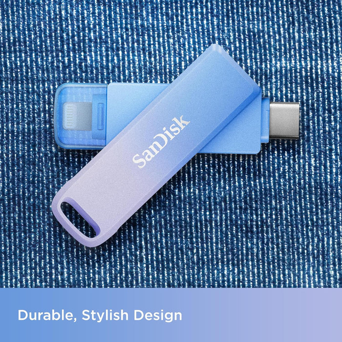 SanDisk Creator Phone Drive 128 GB (For iPhone, iPad, PC & Mac, Lightning & USB Type-C Connectors, up to 90 MB/s transfer, Automatic Backup, Password Protection, 3 Month Adobe Lightroom included