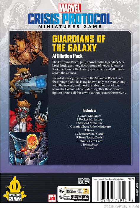 ATOMIC MASS GAMES | Marvel Crisis Protocol - Guardians of the Galaxy Affiliation Pack | Miniatures Game | Ages 14+ | 2 Players | 90+ Minutes Playing Time