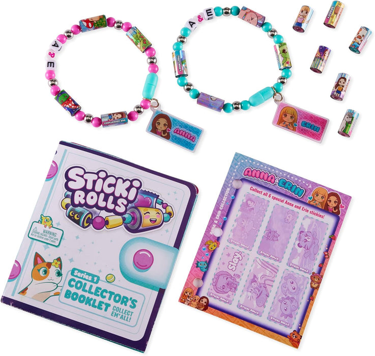 Sky Castle Sticki Rolls Anna & Erin BFF Pack, Wearable Sticker Bracelets, Friendship Bracelets, Collectable Toys