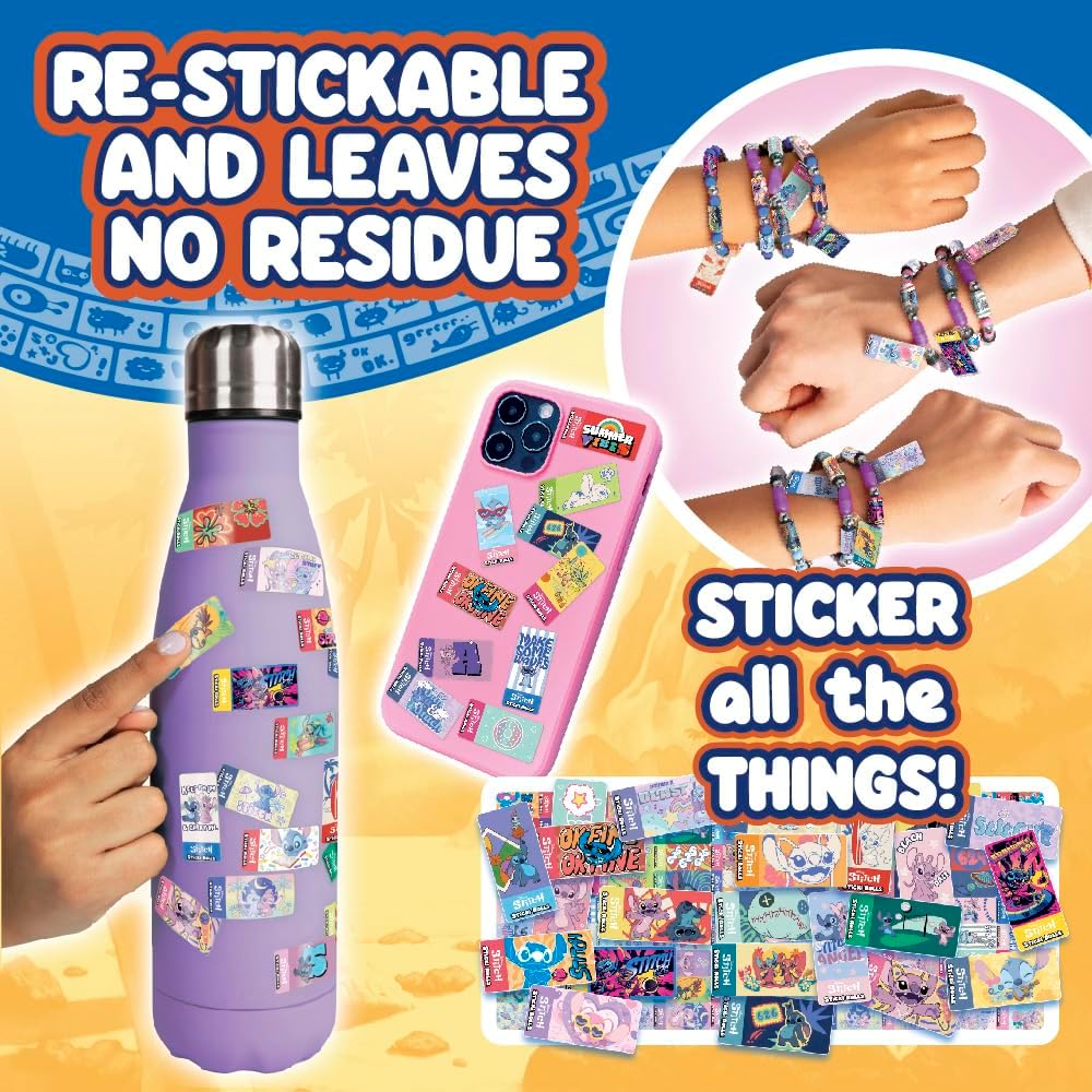 Sky Castle Sticki Rolls Stitch Pendant Pack, Wearable Sticker Jewellery, Collectable Toys, Disney Stitch, 15 x 3 x 23.5 cm