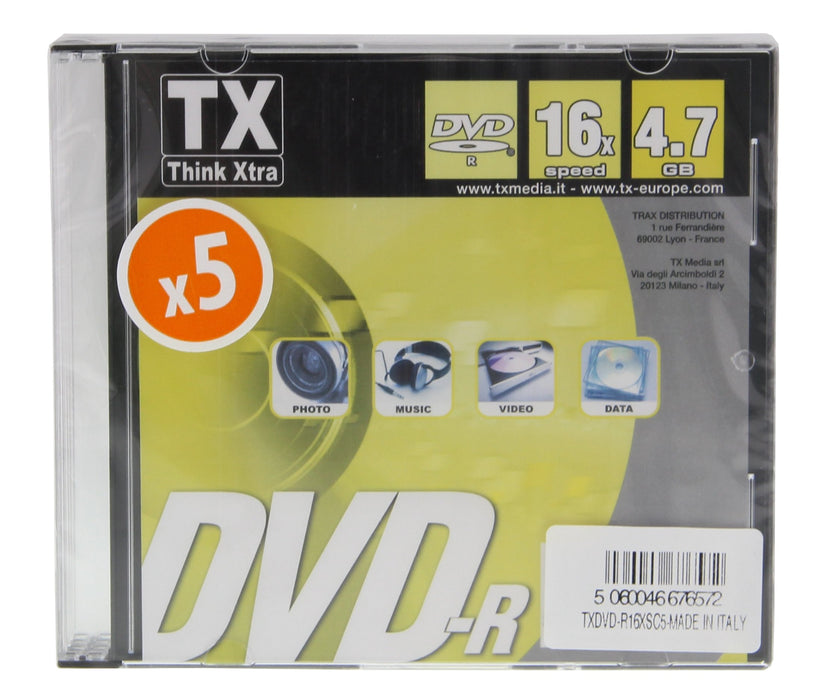 Traxdata DVD-R 4.7 GB – Pack of 5