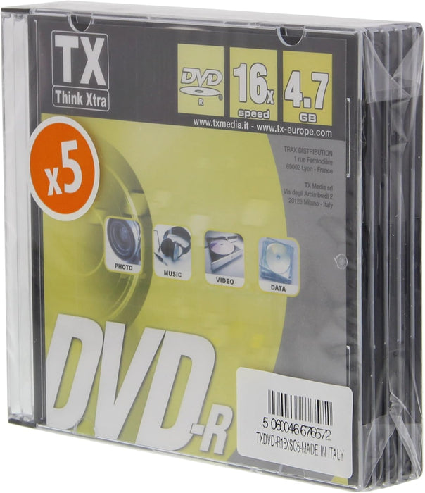 Traxdata DVD-R 4.7 GB – Pack of 5