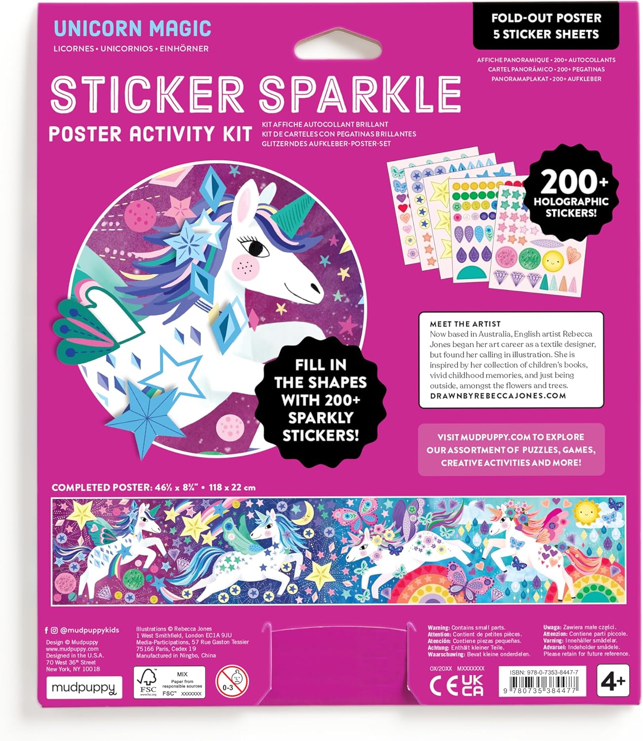 Unicorn Magic Sticker Sparkle Poster Activity Kit
