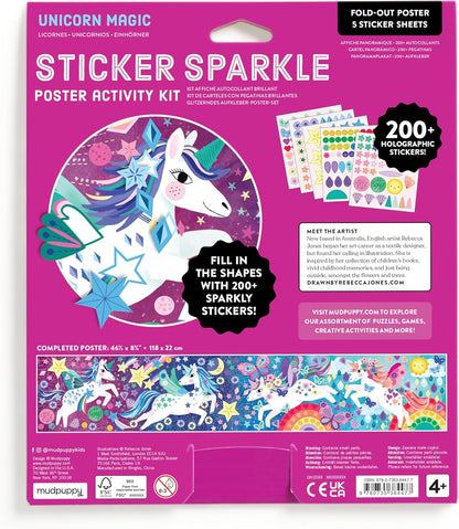 Unicorn Magic Sticker Sparkle Poster Activity Kit