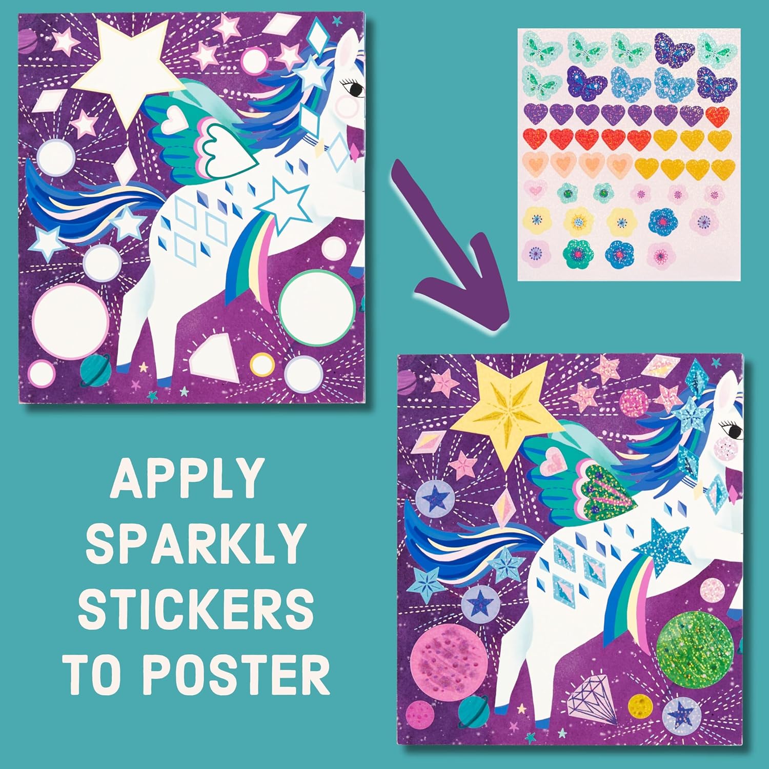Unicorn Magic Sticker Sparkle Poster Activity Kit