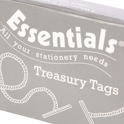 Whitecroft 27191/10 Essentials 101 mm Metal Ended Treasury Tags - Green (Pack of 100