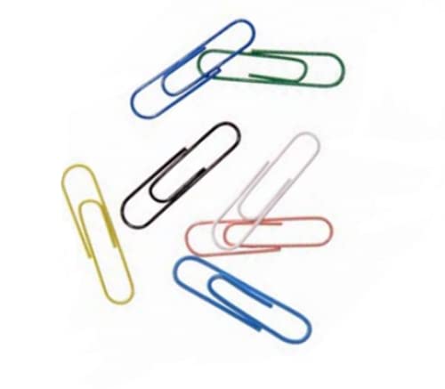 Whitecroft Essentials 30601 33 mm Large Paper Clip - Assorted Colours (Pack of 100