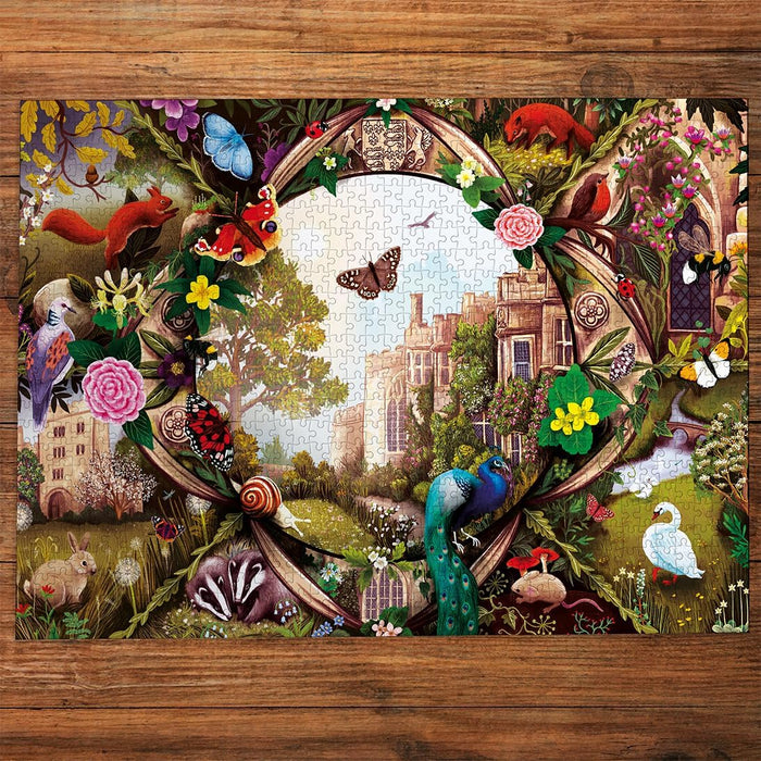 Gibsons Haddon Hall 1000 Piece Jigsaw Puzzle Peak District Nature British History Beautiful Colourful Artwork Sustainable Jigsaw for Adults Teens | Premium 100% Recycled Board Great Gift Gibsons Games