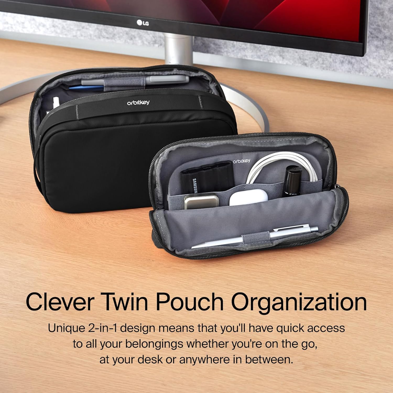 Orbitkey - 2-In-1 Tech Pouch - Terracotta