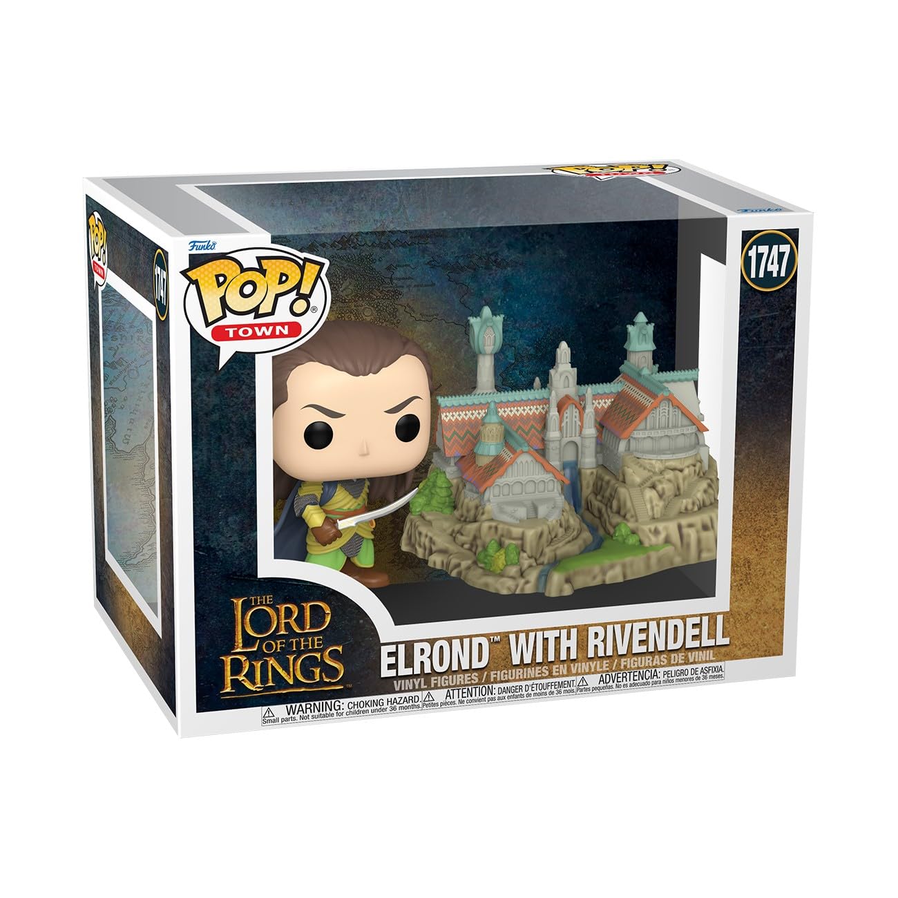 Funko POP! Town: Lord Of The Rings S8 - Elrond & Rivendell- Figura in Vinile da Collezione - Idea Regalo - Merchandising Ufficiale - Giocattoli per Bambini e Adulti - Movies Fans