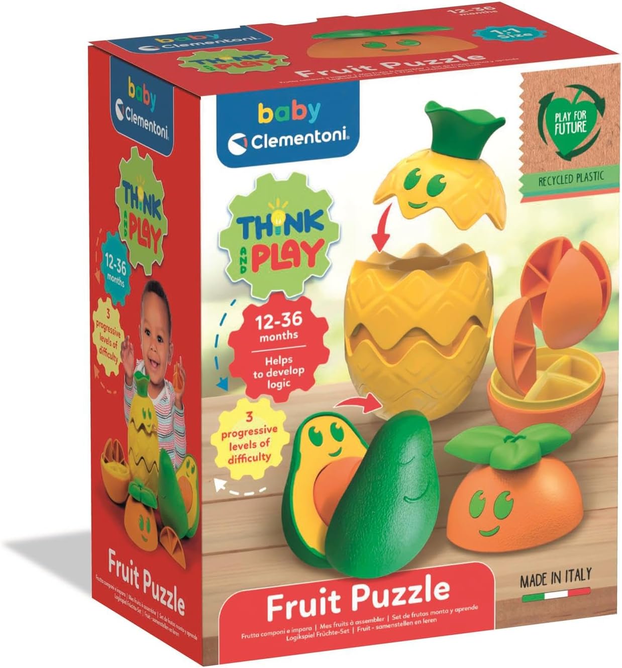Clementoni - Clementoni Baby Stapel Fruit 12dlg.