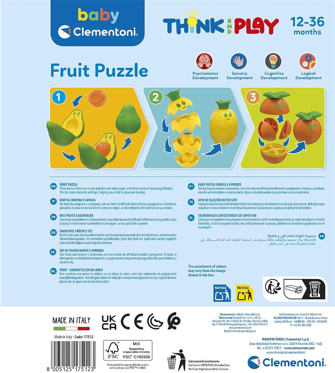 Clementoni - Clementoni Baby Stapel Fruit 12dlg.