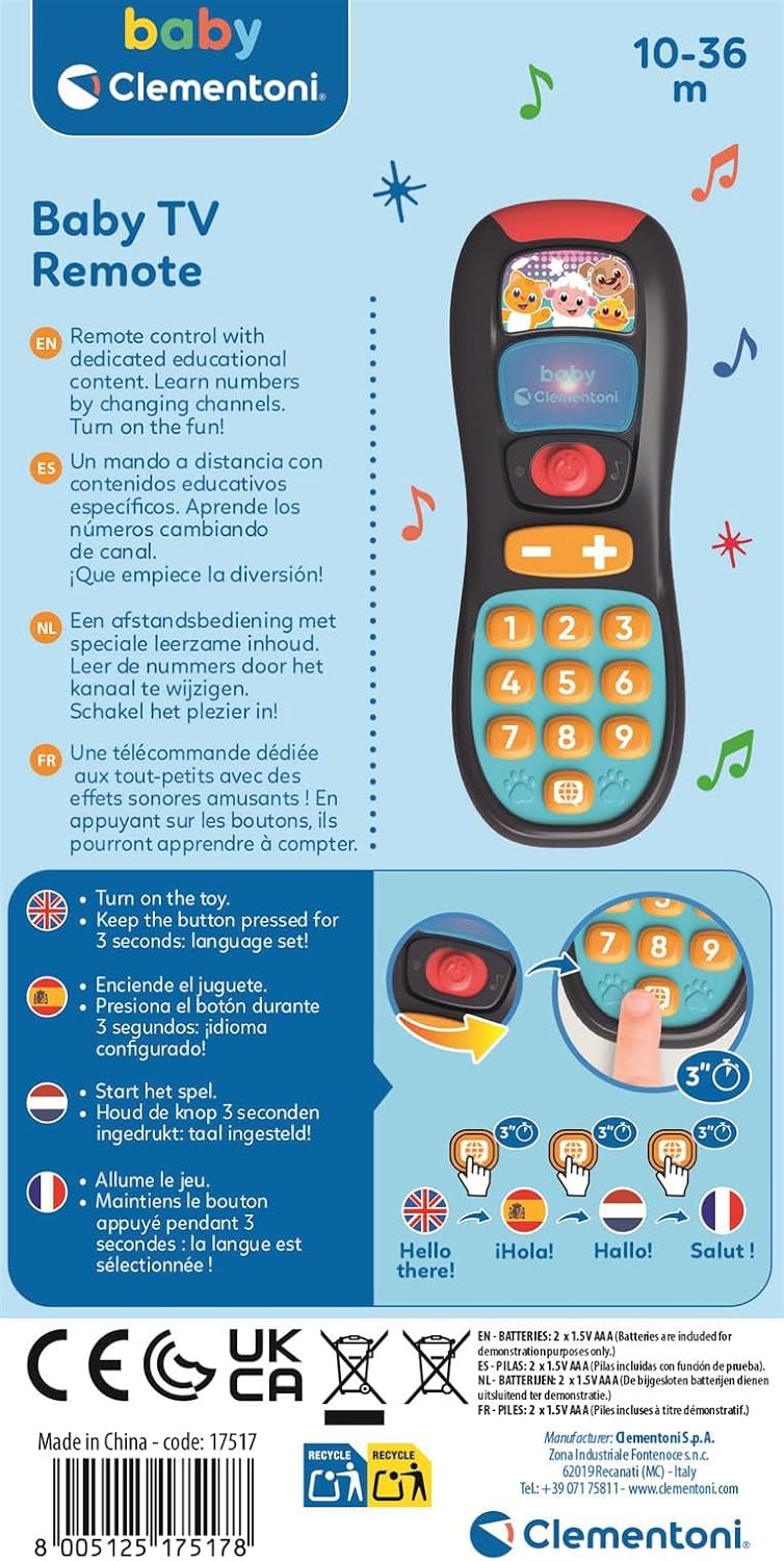 La télécommande de Bébé parlant CLEMENTONI