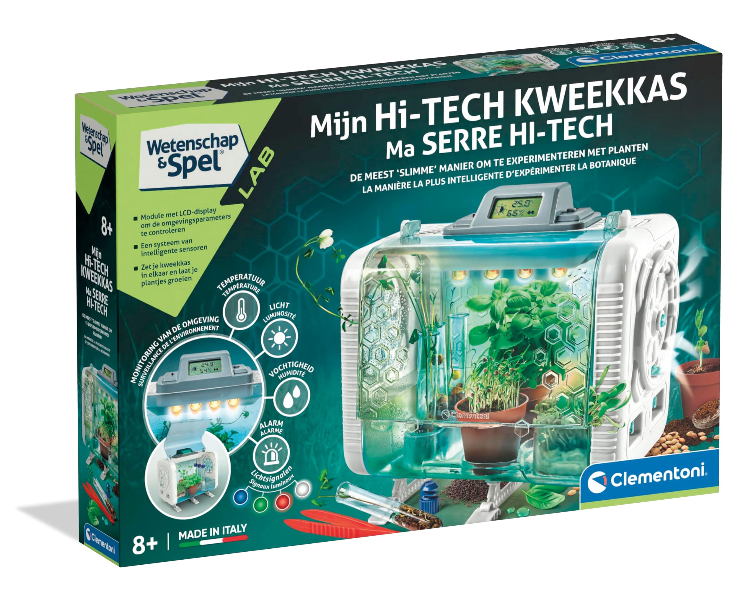 Clementoni Hightech Green House, Kit Voor Het Kweken Van Planten, Multicolor - 56209