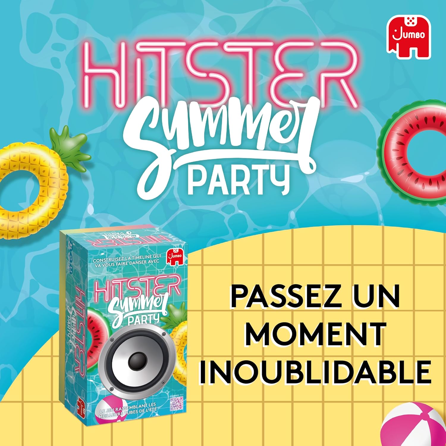 Hitster Summer Party – Board Game – Musical Atmosphere – Adult Game – Rediscover Summer Tubes – Summer Hits – To Play with Family and Friends – 2 to 10 Players – From 16 Years Old French (FR