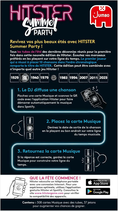 Hitster Summer Party – Board Game – Musical Atmosphere – Adult Game – Rediscover Summer Tubes – Summer Hits – To Play with Family and Friends – 2 to 10 Players – From 16 Years Old French (FR